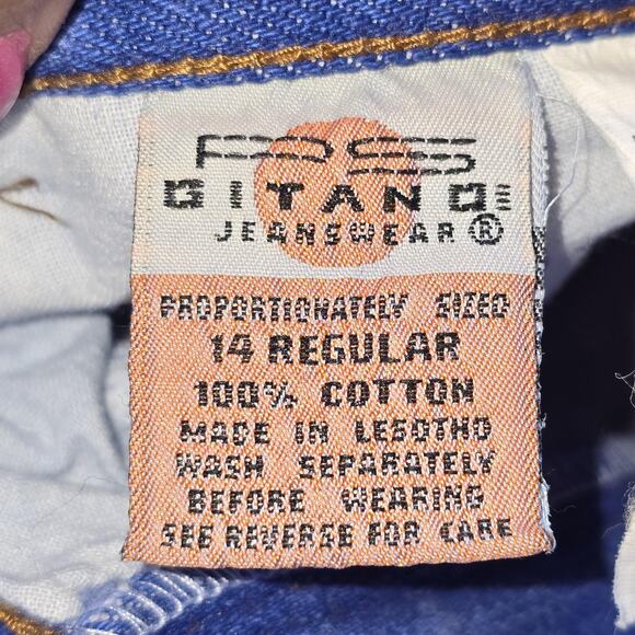 VTG PS Gitano Jeans Womens 14 Regular Blue Relaxed High Rise Tapered 100% Cotton - Picture 8 of 14